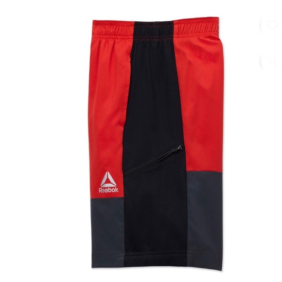 Boys athletic red colorblock active breathable mesh shorts size 8 (medium) new - Picture 2 of 4